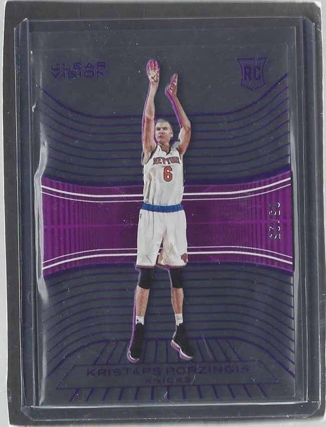 KRISTAPS PORZINGIS 2015-16 CLEAR VISION PURPLE KNICKS ROOKIE RC #D 5/25