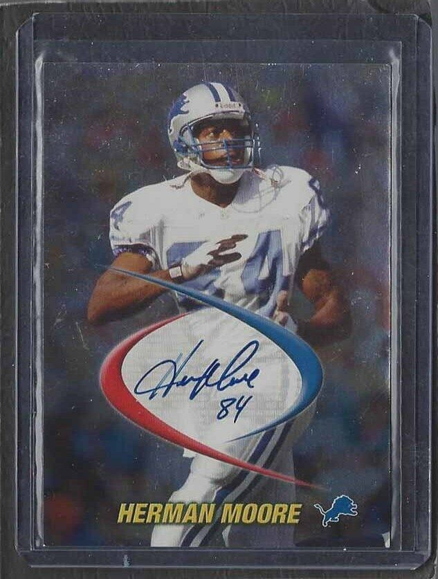 HERMAN MOORE 1998 COLLECTORS EDGE ON CARD LIONS AUTO