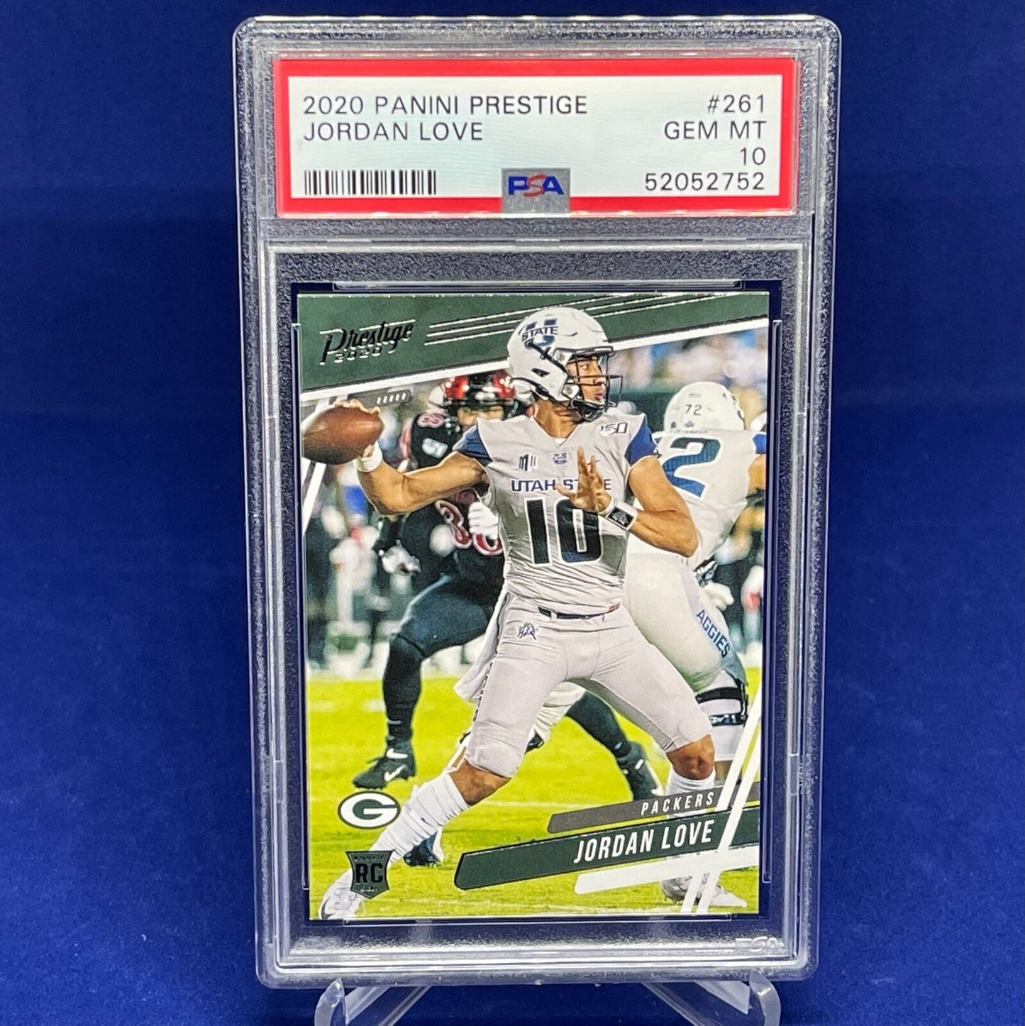 JORDAN LOVE 2020 PANINI PRESTIGE ROOKIE RC #261 PSA 10