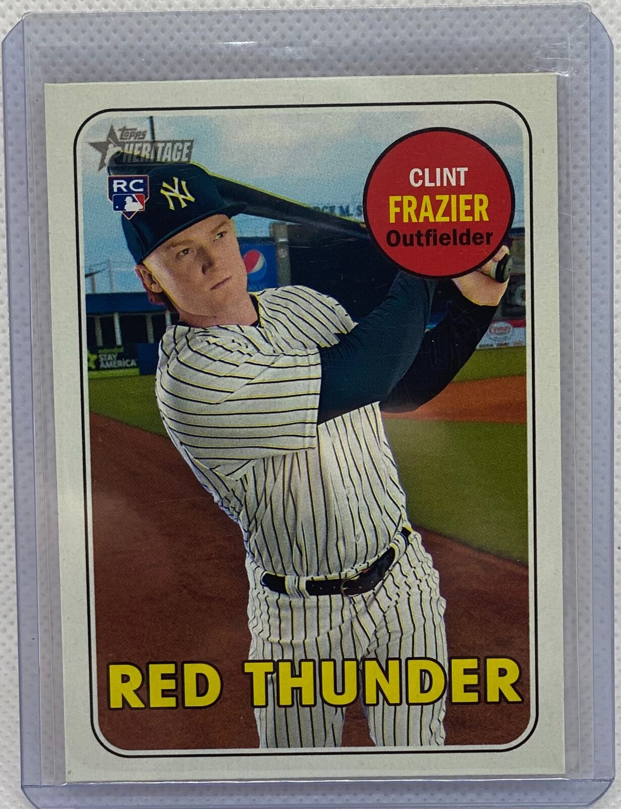 CLINT FRAZIER 2018 TOPPS HERITAGE RED THUNDER NICKNAME SSP RC #114