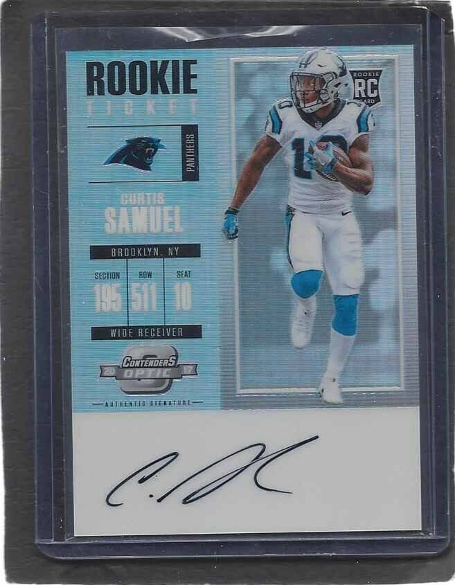 CURTIS SAMUEL 2017 CONTENDERS OPTIC ROOKIE TICKET ON CARD AUTO RC #130
