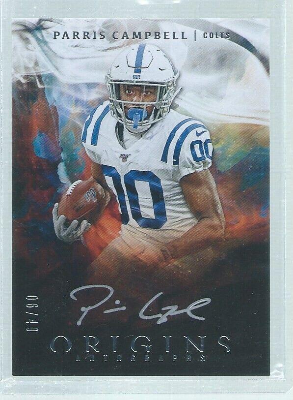 PARRIS CAMPBELL 2019 PANINI ORIGINS ON CARD AUTO SILVER INK RC #D 6/49