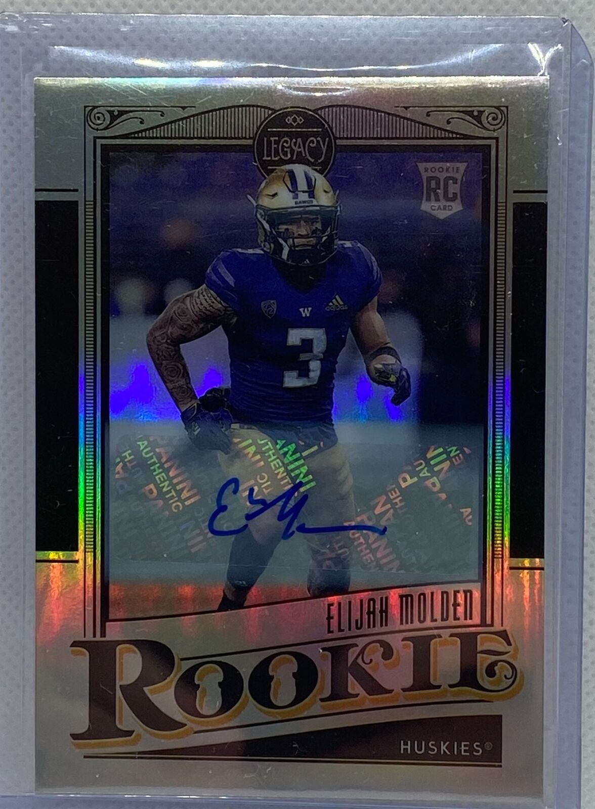 ELIJAH MOLDEN 2021 PANINI LEGACY ROOKIE SILVER PRIZM AUTO RC #183