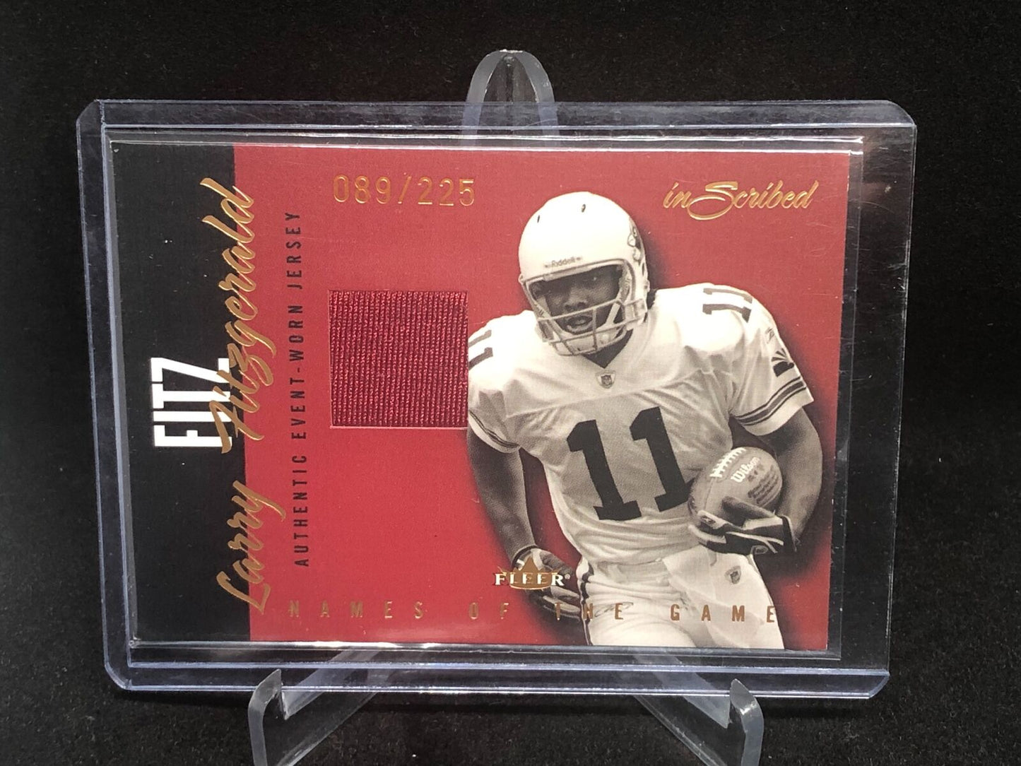 LARRY FITZGERALD 2004 FLEER SKYBOX INSCRIBED JERSEY RC #D 89/225