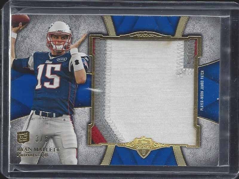 RYAN MALLETT 2011 TOPPS SUPREME BLUE JUMBO 4 COLOR PATRIOTS ROOKIE PATCH RC /5