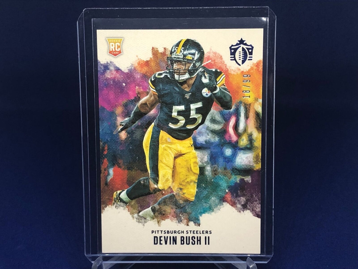 DEVIN BUSH II 2019 PANINI CHRONICLES GRIDIRON KINGS BLUE RC ROOKIE #D 18/99