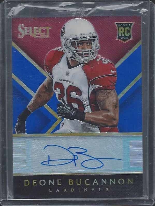 DEONE BUCANNON 2014 PANINI SELECT BLUE PRIZM ROOKIE AUTO RC #D 4/25