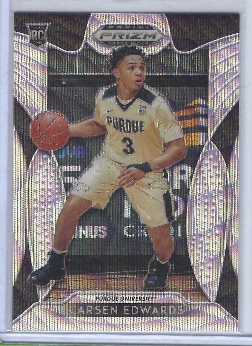 CARSEN EDWARDS 2019-20 PANINI PRIZM DRAFT PICKS BLUE WAVE ROOKIE RC #d 129/299