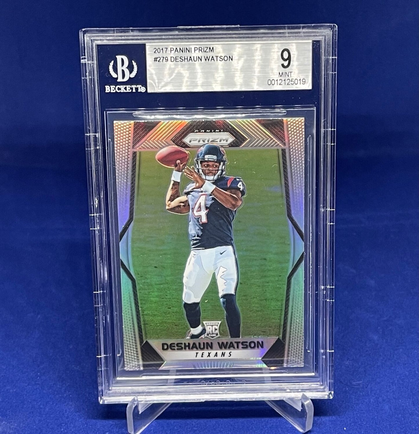 DESHAUN WATSON 2017 PANINI PRIZM SILVER RC ROOKIE #279 BGS 9 MINT