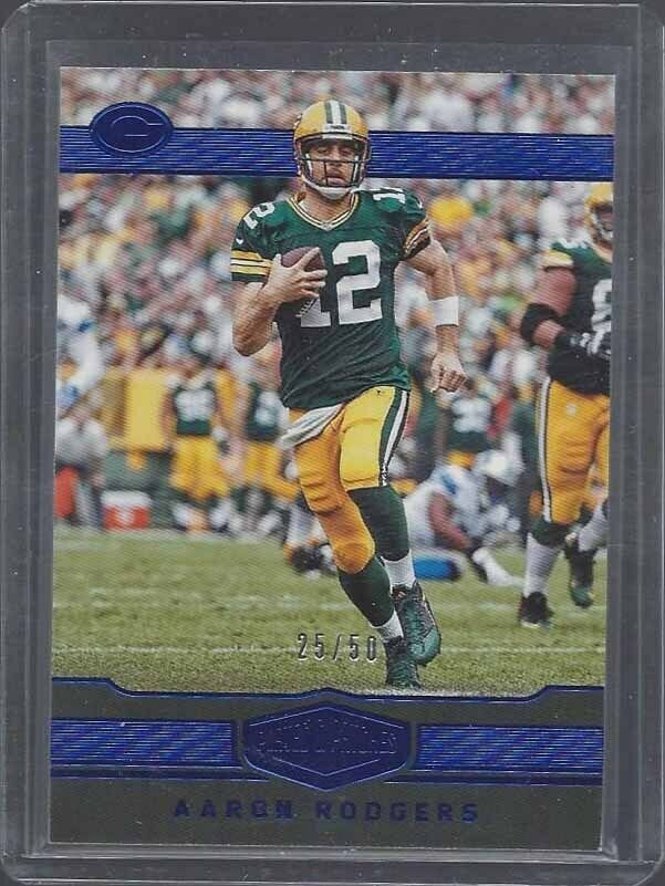 AARON RODGERS 2016 PLATES & PATCHES BLUE PARALLEL #D 25/50