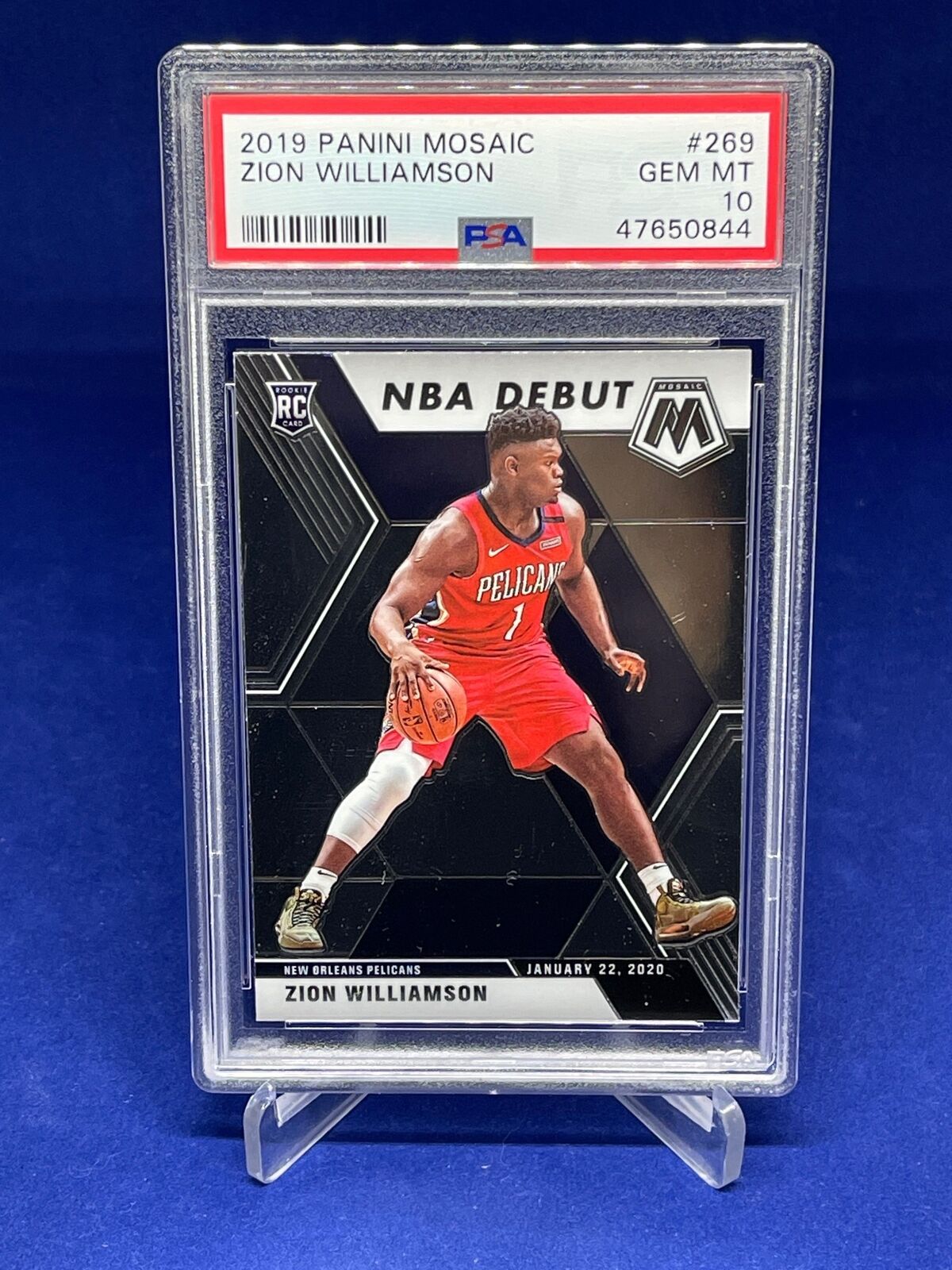 ZION WILLIAMSON 2019-20 PANINI MOSAIC DEBUT ROOKIE RC #269 PSA 10 GEM MINT