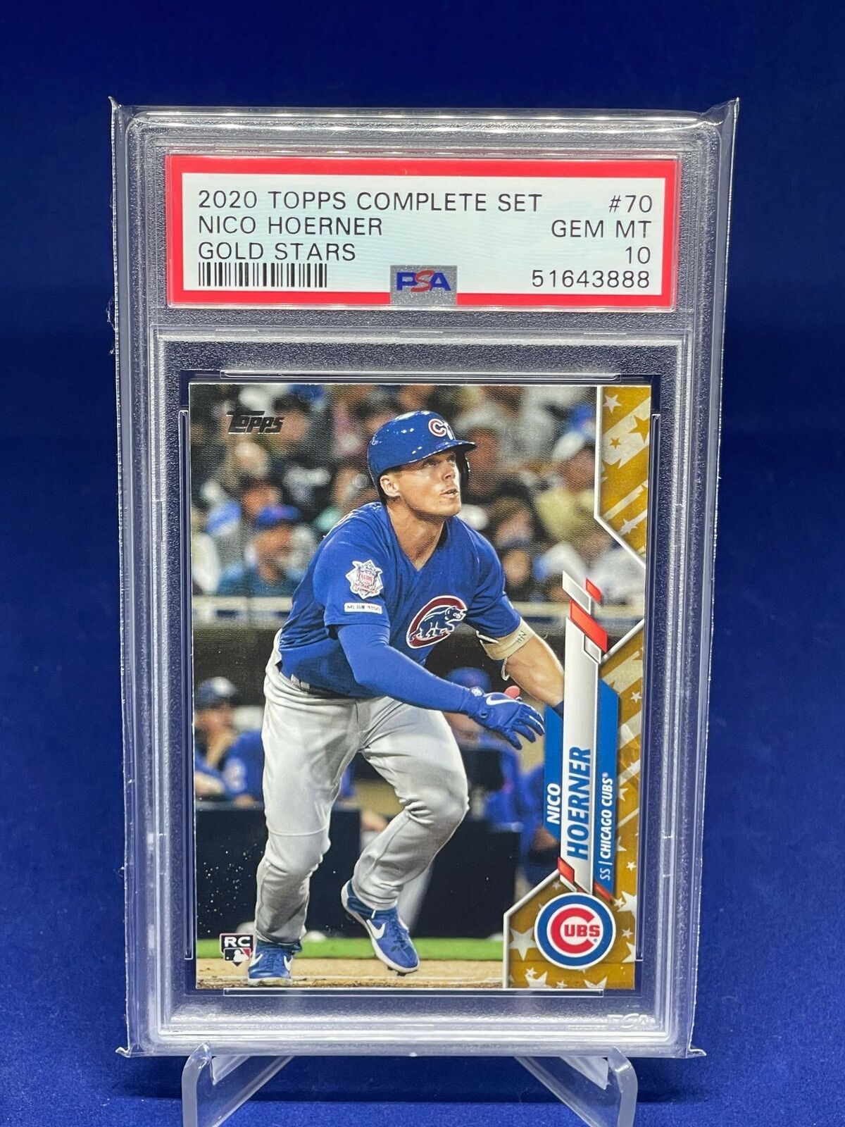 NICO HOERNER 2020 TOPPS COMPLETE SET GOLD STARS ROOKIE RC #70 PSA 10 GEM MINT