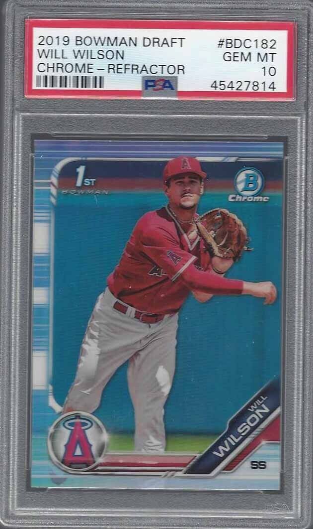 WILL WILSON 2019 BOWMAN DRAFT 1ST CHROME REFRACTOR PSA 10 GEM MINT