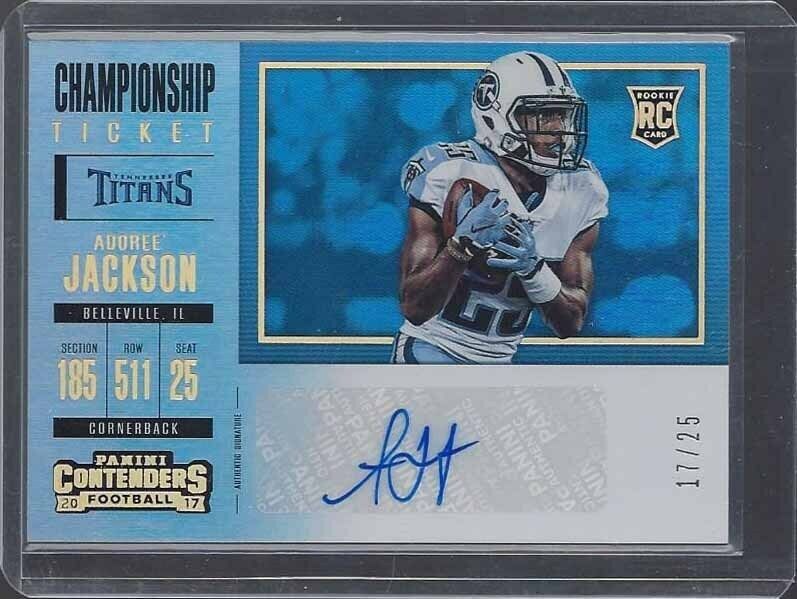 ADOREE JACKSON 2017 CONTENDERS CHAMPIONSHIP TICKET ROOKIE AUTO RC #D 17/25