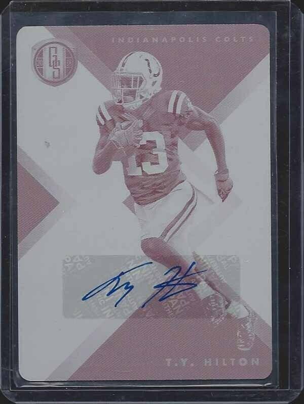 T.Y. HILTON 2018 GOLD STANDARD MAGENTA PRINTING PLATE AUTO #D 1/1