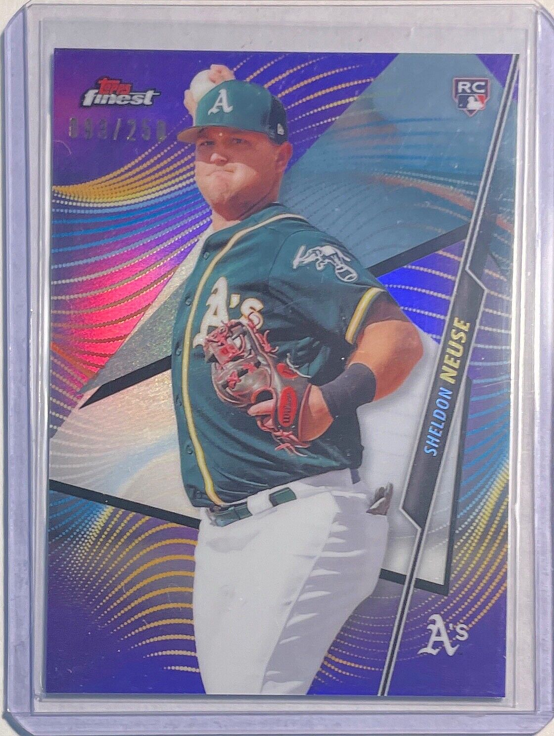 SHELDON NEUSE 2020 TOPPS FINEST PURPLE REFRACTOR ROOKIE RC #D 093/250