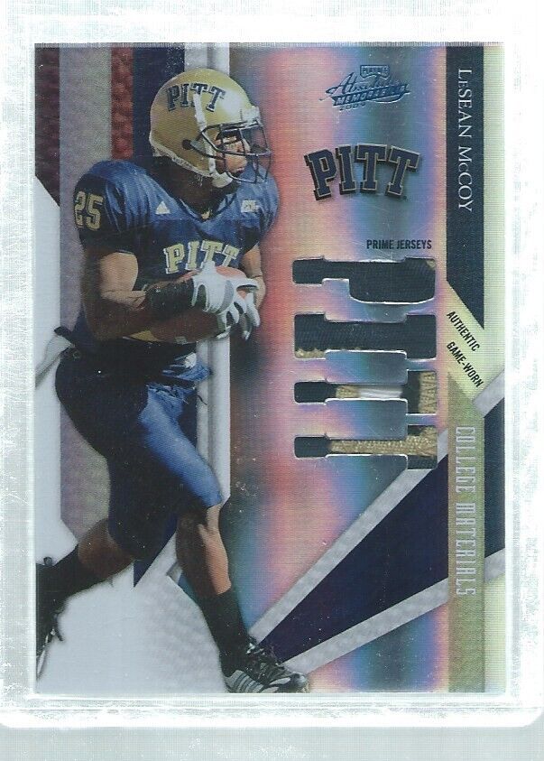 LESEAN MCCOY 2009 ABSOLUTE PRIME TRIPLE PATCH SILVER ROOKIE RC #D 8/10