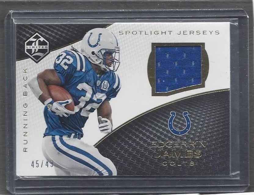 EDGERRIN JAMES 2016 LIMITED SPOTLIGHT JERSEYS COLTS GAME USED JERSEY #D /49