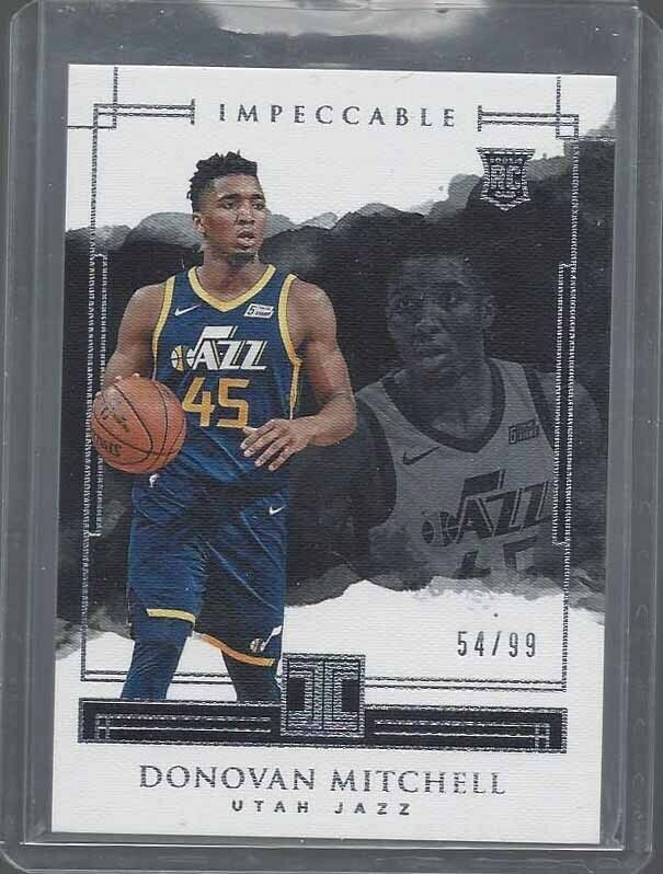 DONOVAN MITCHELL 2017-18 PANINI IMPECCABLE TRUE ROOKIE RC #D 54/99
