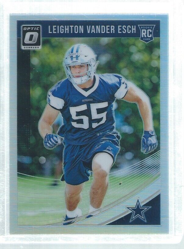 LEIGHTON VANDER ESCH 2018 DONRUSS OPTIC SILVER HOLO ROOKIE RC #115
