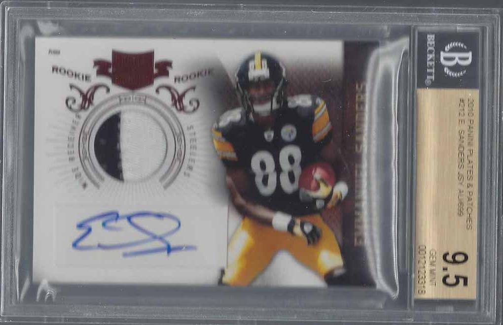 EMMANUEL SANDERS 2010 PLATES & PATCHES RPA PATCH AUTO RC /699 BGS 9.5 10 AU GEM