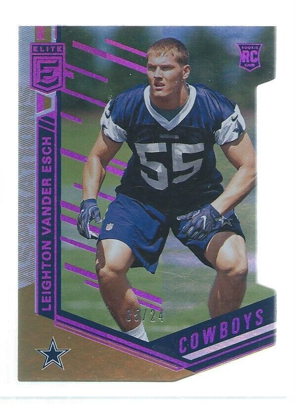 LEIGHTON VANDER ESCH 2018 PANINI ELITE STATUS DIE CUT PURPLE ROOKIE RC #D 5/24
