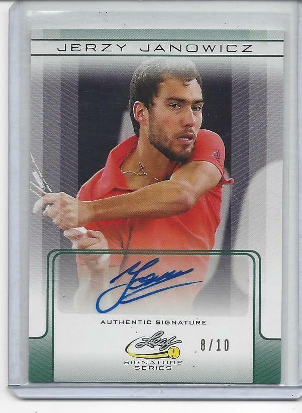 JERZY JANOWICZ 2017 LEAF SIGNATURE SERIES GREEN AUTO #D 8/10
