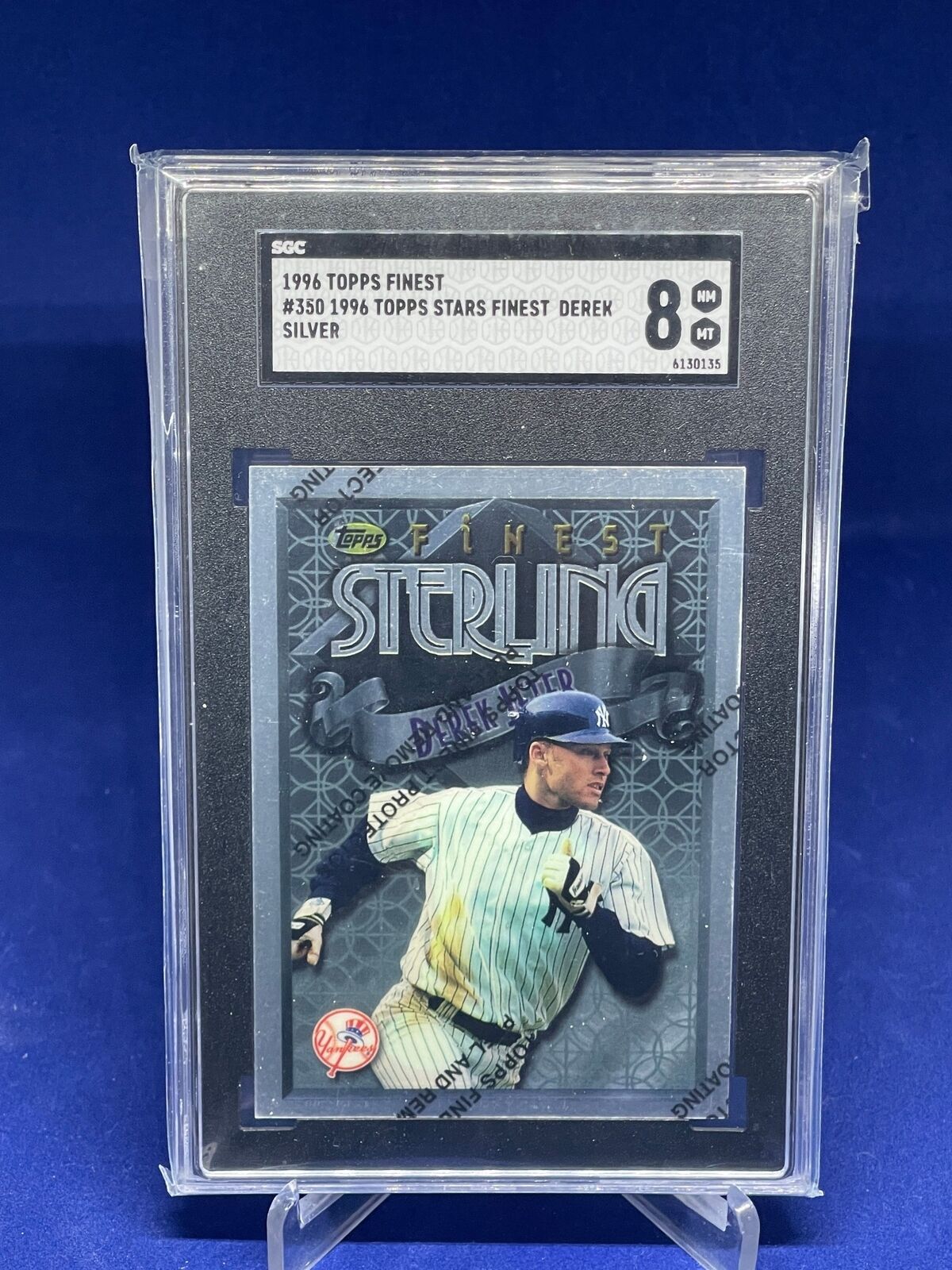 DEREK JETER 1996 TOPPS FINEST SILVER #350 SGC 8 NEAR MINT