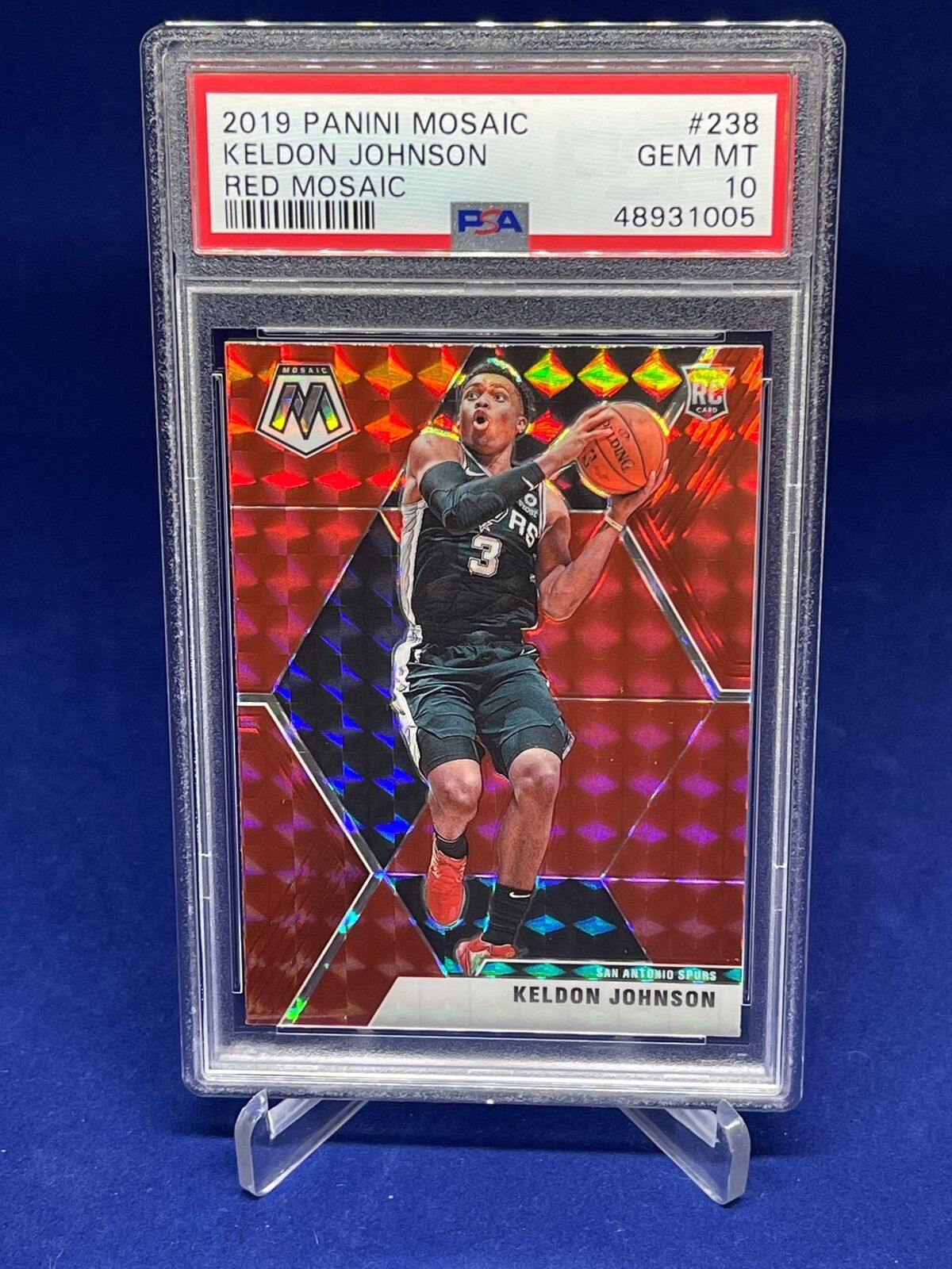 KELDON JOHNSON 2019-20 PANINI MOSAIC RED MOSAIC PRIZM ROOKIE RC #238 PSA 10