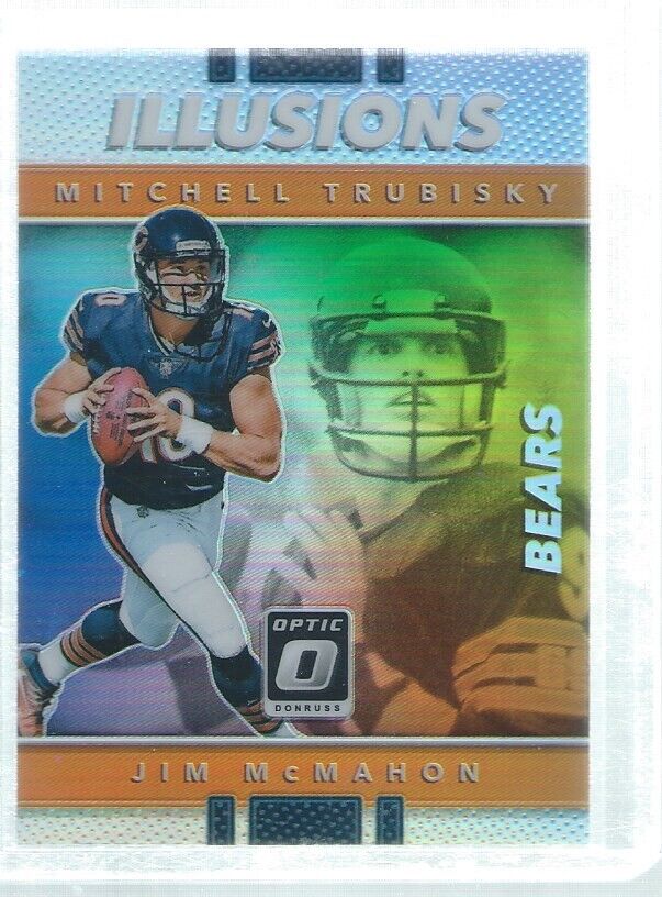 MITCHELL TRUBISKY JIM MCMAHON 2017 DONRUSS OPTIC ILLUSIONS SILVER HOLO #6