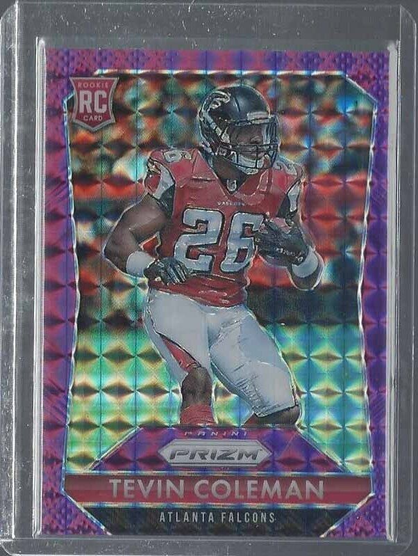 TEVIN COLEMAN 2015 PANINI PRIZM PURPLE MOSAIC PRIZMS ROOKIE RC #D 2/50