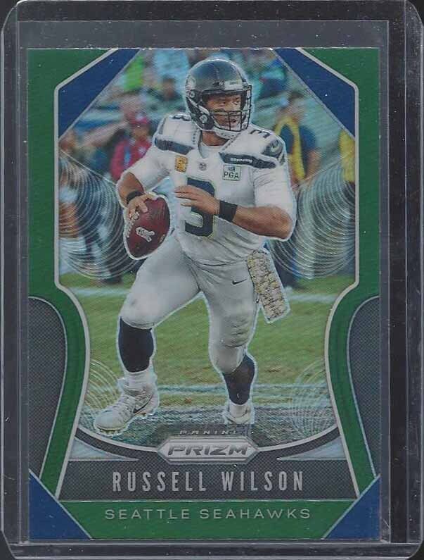 RUSSELL WILSON 2019 PANINI PRIZM GREEN PRIZMS #258