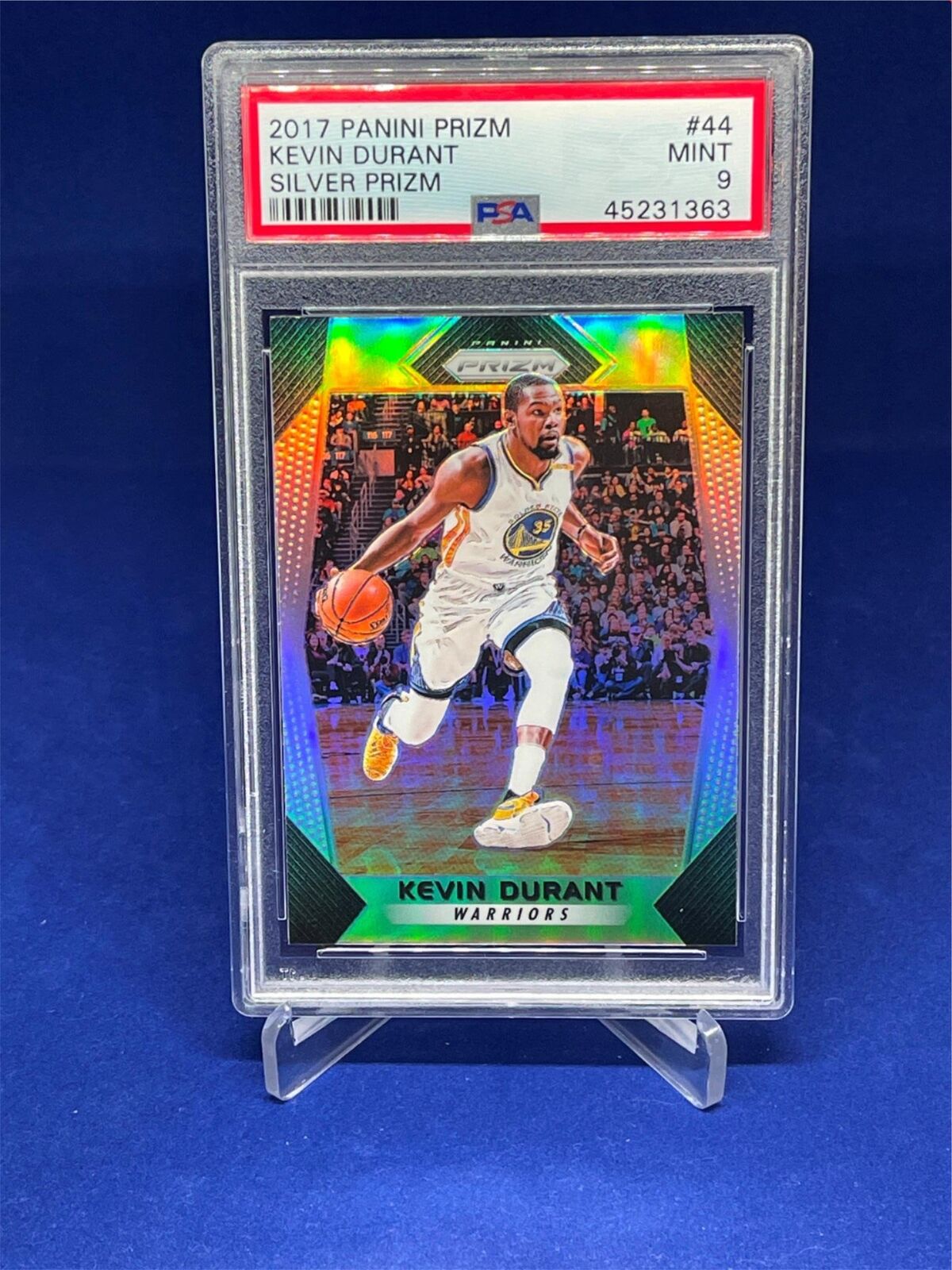 KEVIN DURANT 2017-18 PANINI PRIZM SILVER PRIZMS #44 PSA 9 MINT