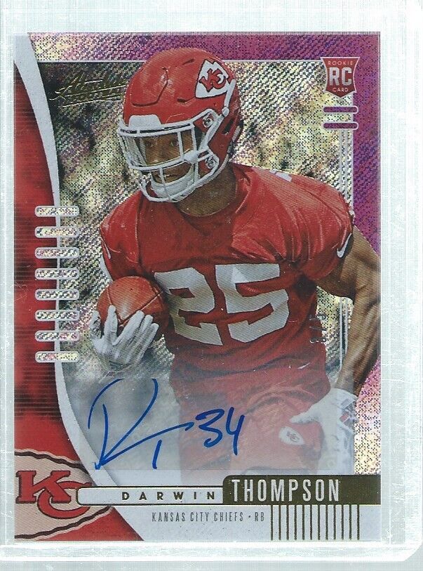 DARWIN THOMPSON 2019 ABSOLUTE AUTO PURPLE ROOKIE RC #D 3/5