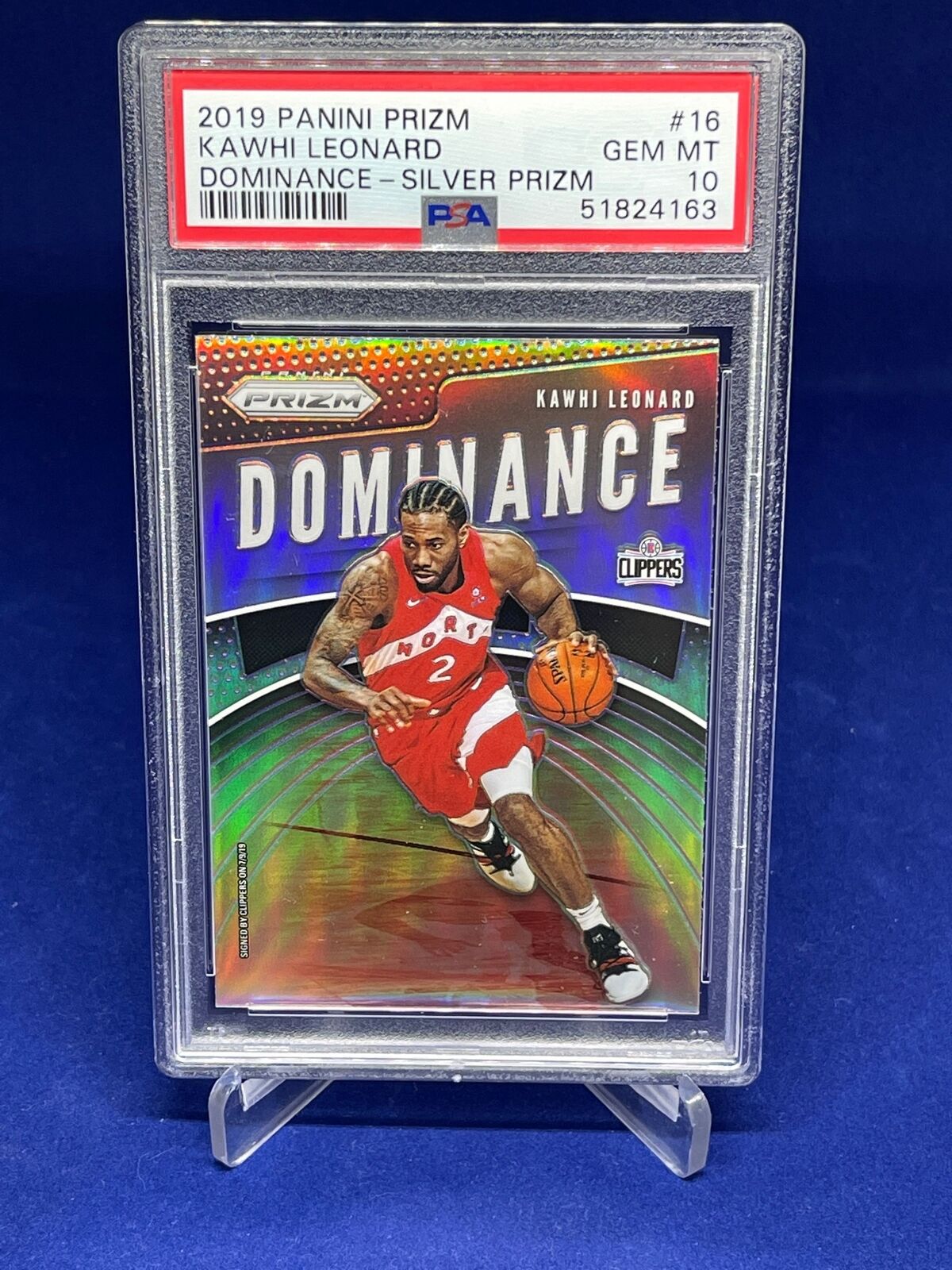 KAWHI LEONARD 2019-20 PANINI PRIZM DOMINANCE SILVER PRIZMS #16 PSA 10 GEM MINT