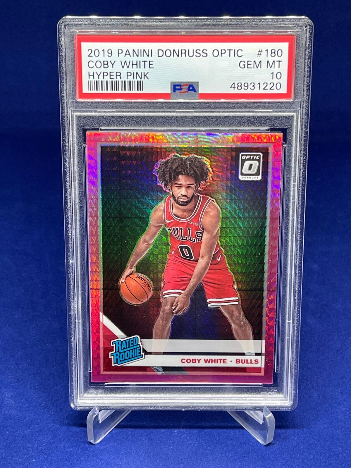 COBY WHITE 2019-20 DONRUSS OPTIC RATED ROOKIE PINK HYPER PRIZM RC #180 PSA 10