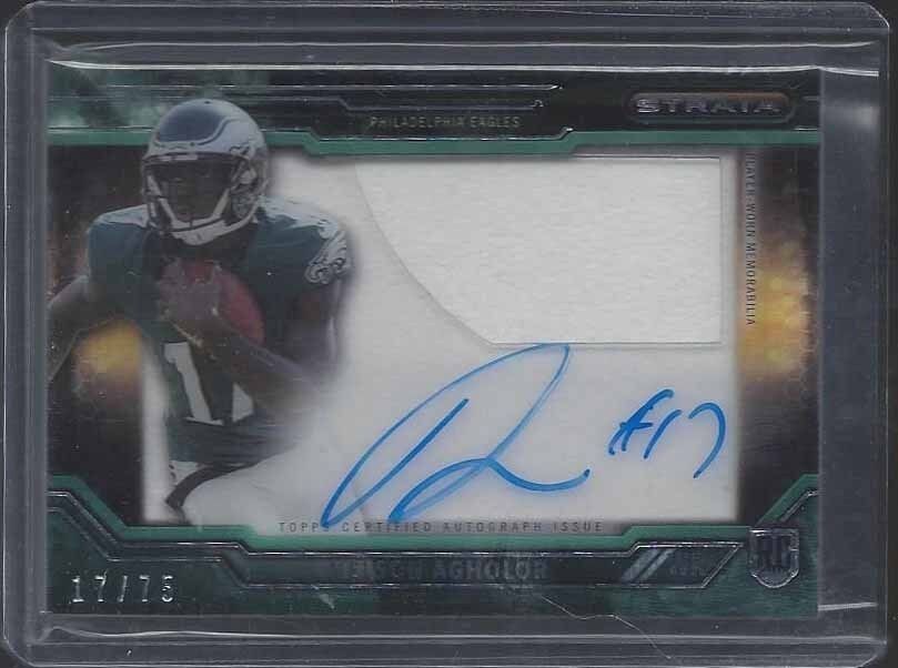 1/1 NELSON AGHOLOR 2015 TOPPS STRATA CLEAR CUT JERSEY AUTO RC #D 17/75 JSY #17 !