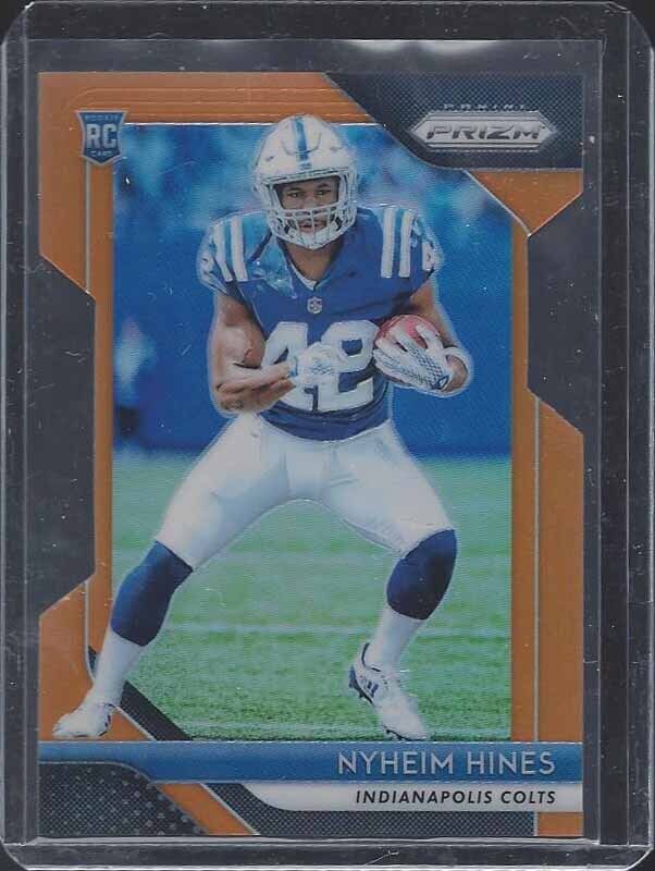 NYHEIM HINES 2018 PANINI PRIZM ORANGE DIE CUT ROOKIE PRIZMS RC #D 65/249