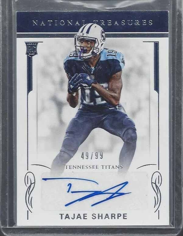 TAJAE SHARPE 2016 NATIONAL TREASURES TITANS TRUE ROOKIE AUTO RC #D 49/99