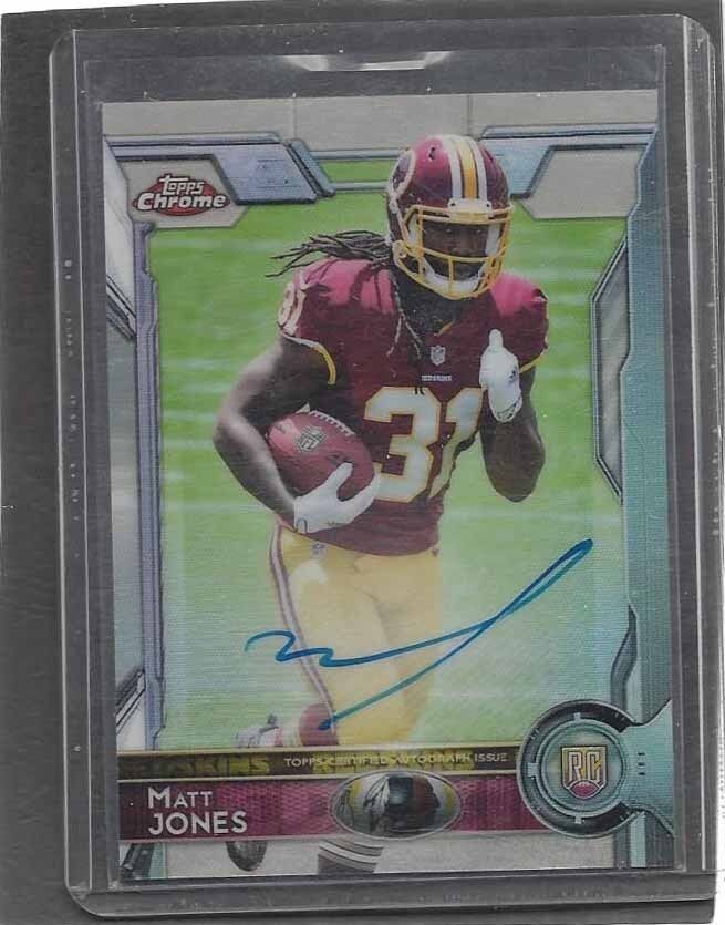 MATT JONES 2015 TOPPS CHROME REDSKINS ROOKIE REFRACTOR AUTO RC #D 48/150