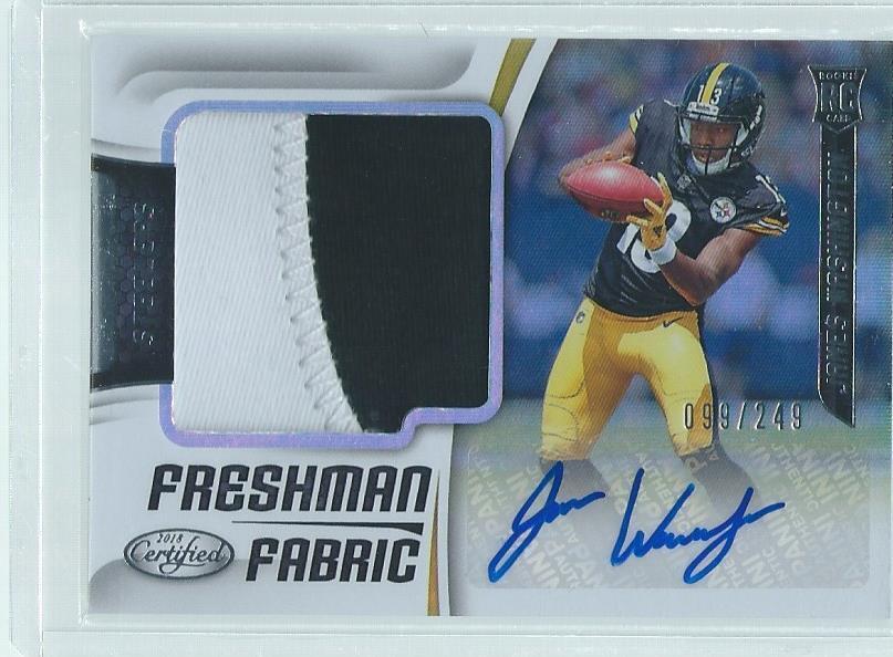 JAMES WASHINGTON 2018 PANINI CERTIFIED FRESHMAN 2 COLOR PATCH AUTO RC #D /249