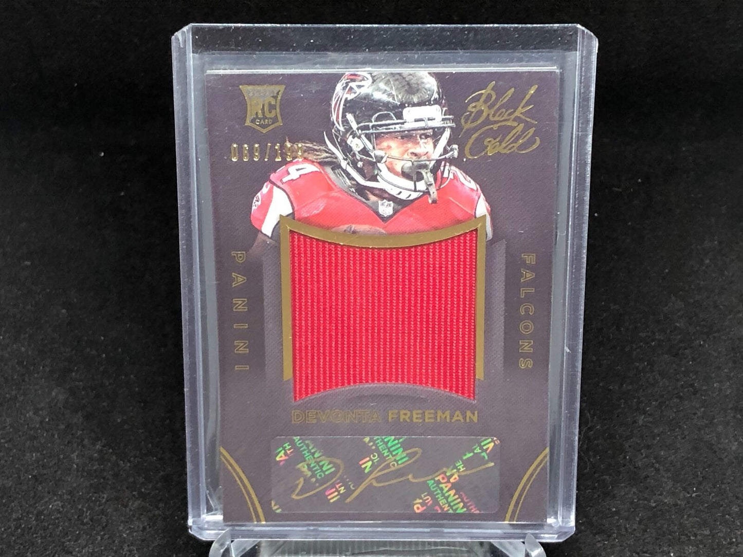DEVONTA FREEMAN 2014 PANINI BLACK GOLD JERSEY AUTO RC #D 69/199