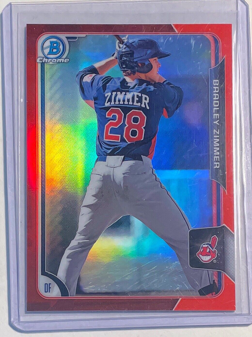 BRADLEY ZIMMER 2015 BOWMAN CHROME PROSPECT RED REFRACTOR #D 1/5