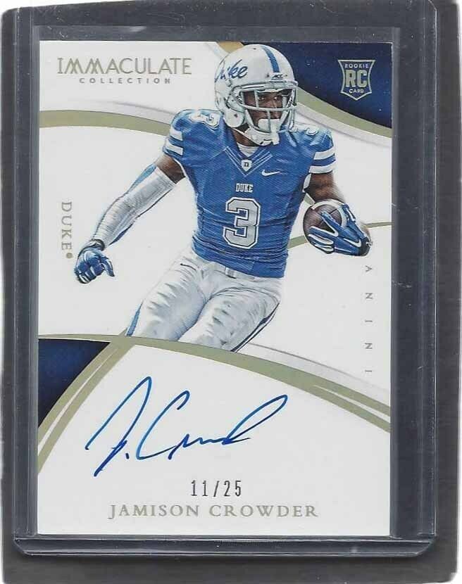JAMISON CROWDER 2015 IMMACULATE SILVER HOLOFOIL ROOKIE AUTO RC #D 11/25