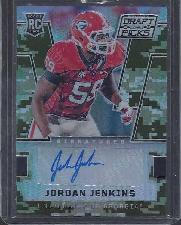 JORDAN JENKINS 2016 PANINI PRIZM DRAFT PICKS CAMO PRIZMS ROOKIE AUTO RC #D /199