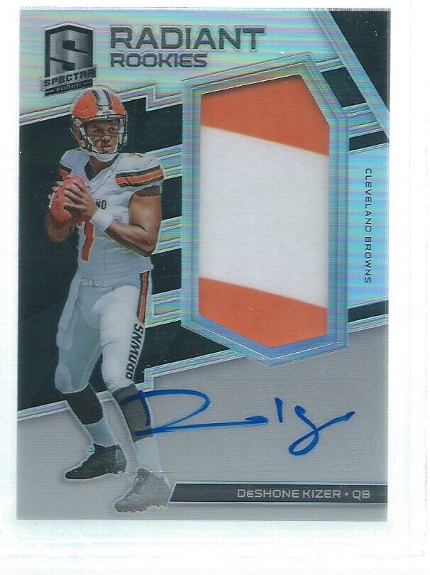DESHONE KIZER 2017 SPECTRA RADIANT 2 COLOR PATCH ON CARD AUTO SILVER RC #D 1/20