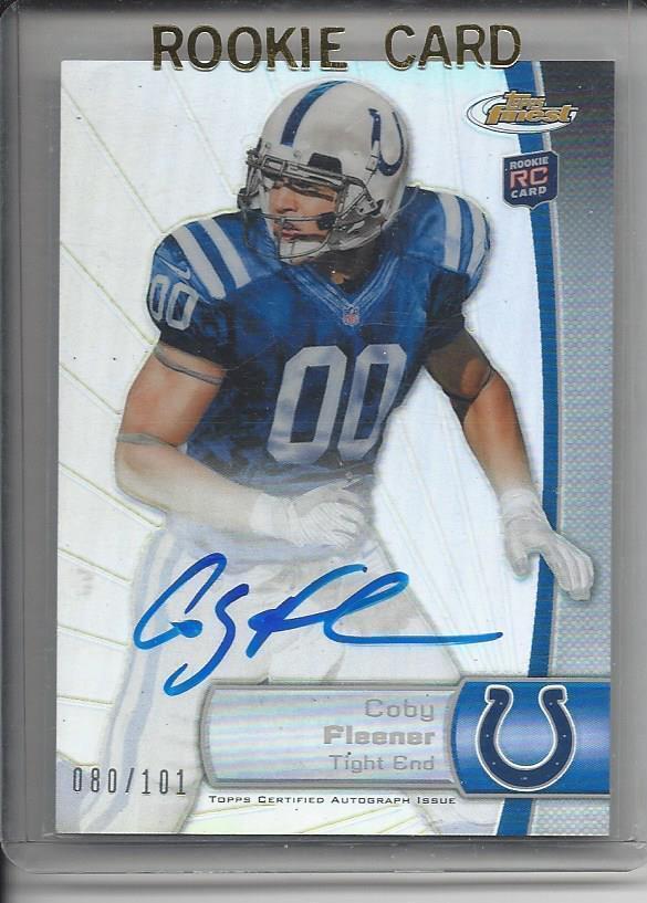 1/1 COBY FLEENER 2012 TOPPS FINEST ON CARD REFRACTOR AUTO RC #D 80/101 JSY #80!