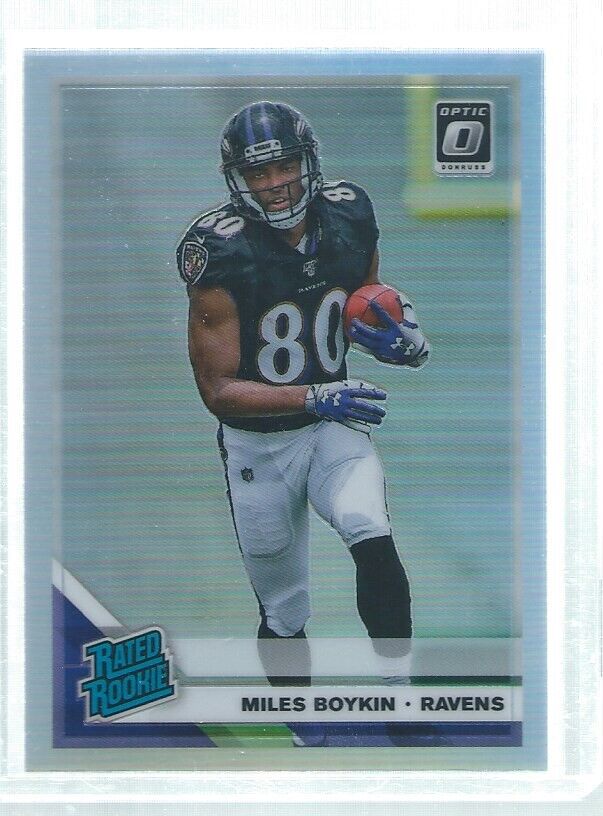 MILES BOYKIN 2019 DONRUSS OPTIC RATED ROOKIE SILVER HOLO RC #180