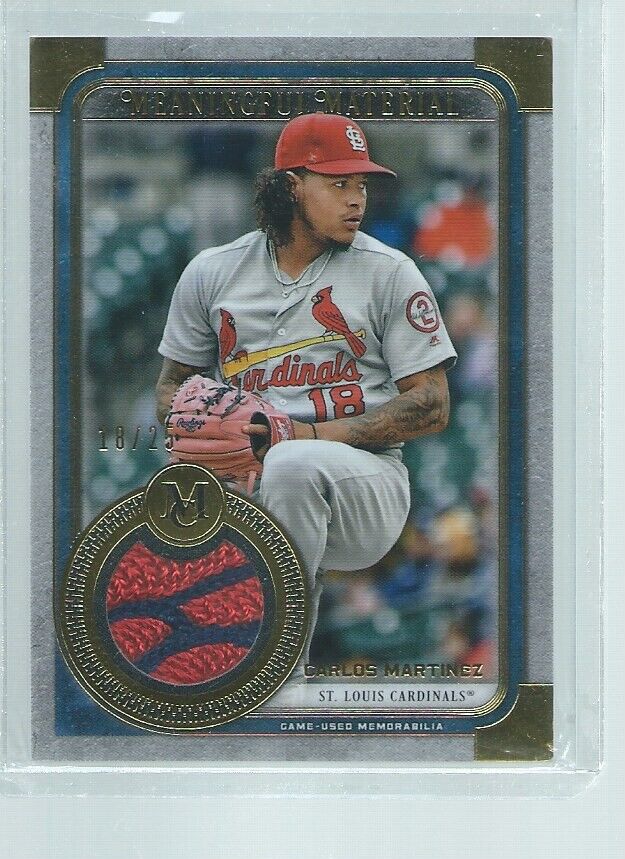 CARLOS MARTINEZ 2019 TOPPS MUSEUM MEANINGFUL MATERIAL LOGO PATCH #D 18/25
