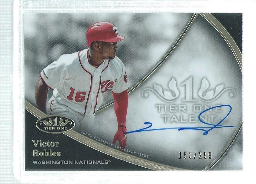VICTOR ROBLES 2020 TOPPS TIER ONE ON CARD AUTO #D 153/299